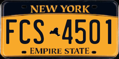 NY license plate FCS4501