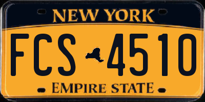 NY license plate FCS4510