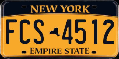 NY license plate FCS4512