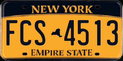 NY license plate FCS4513