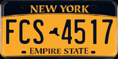 NY license plate FCS4517