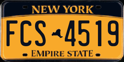 NY license plate FCS4519