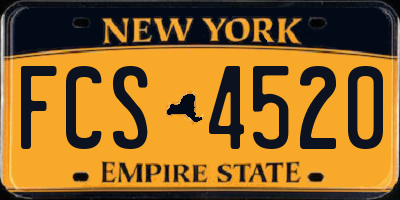 NY license plate FCS4520
