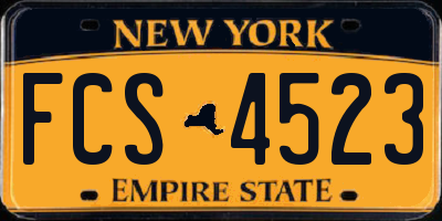NY license plate FCS4523