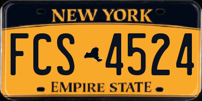 NY license plate FCS4524
