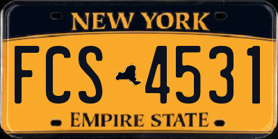 NY license plate FCS4531