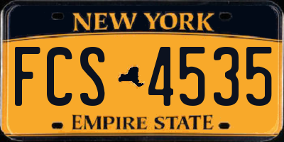 NY license plate FCS4535