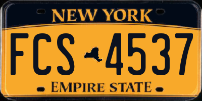 NY license plate FCS4537