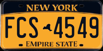 NY license plate FCS4549