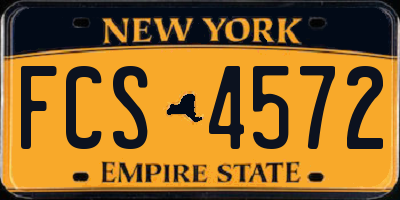 NY license plate FCS4572