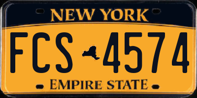 NY license plate FCS4574
