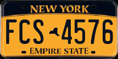 NY license plate FCS4576