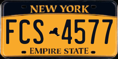 NY license plate FCS4577