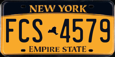 NY license plate FCS4579