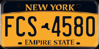 NY license plate FCS4580