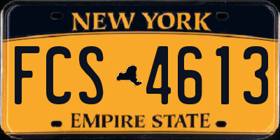 NY license plate FCS4613