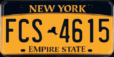 NY license plate FCS4615