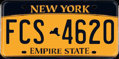 NY license plate FCS4620