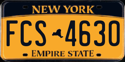 NY license plate FCS4630