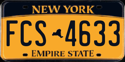 NY license plate FCS4633