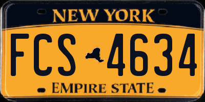 NY license plate FCS4634