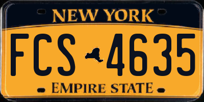 NY license plate FCS4635