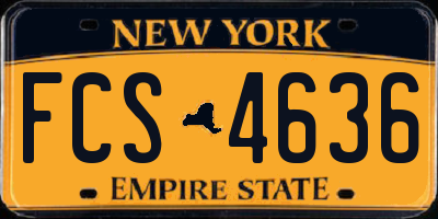 NY license plate FCS4636