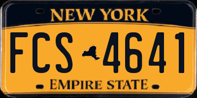 NY license plate FCS4641