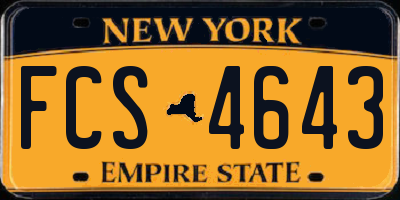 NY license plate FCS4643