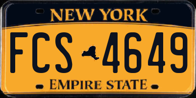 NY license plate FCS4649
