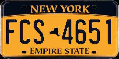 NY license plate FCS4651