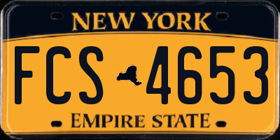 NY license plate FCS4653