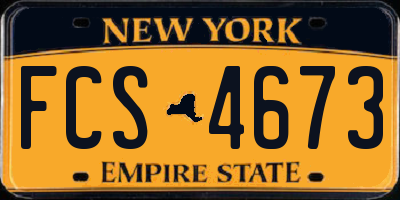 NY license plate FCS4673