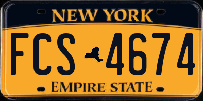 NY license plate FCS4674