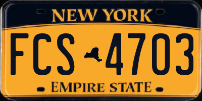 NY license plate FCS4703