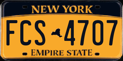 NY license plate FCS4707