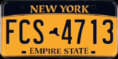 NY license plate FCS4713