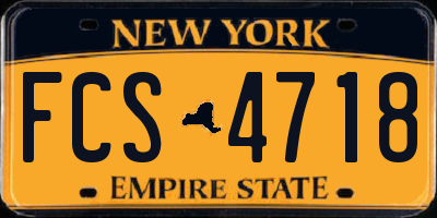NY license plate FCS4718