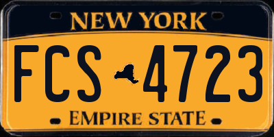 NY license plate FCS4723