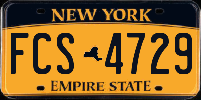 NY license plate FCS4729