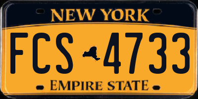 NY license plate FCS4733