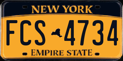 NY license plate FCS4734