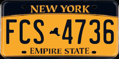 NY license plate FCS4736