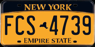 NY license plate FCS4739