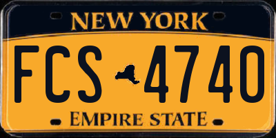 NY license plate FCS4740