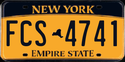 NY license plate FCS4741