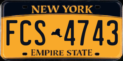 NY license plate FCS4743