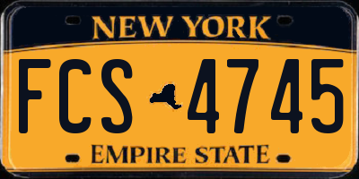 NY license plate FCS4745