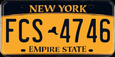 NY license plate FCS4746