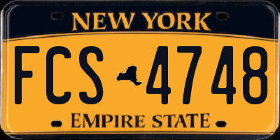 NY license plate FCS4748